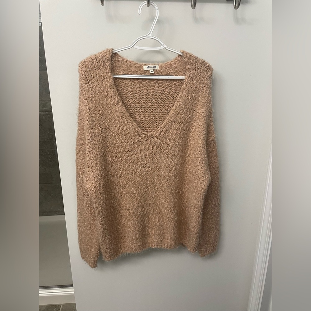 Nordstrom Miracle Fuzzy Pink Oversized Knit Sweater